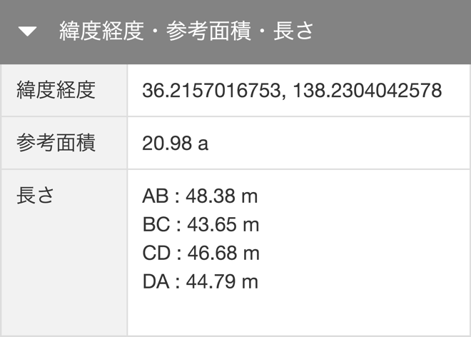 区画の位置・面積を確認する