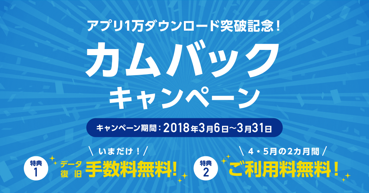 アプリ1万ダウンロード突破記念 アグリノート カムバックキャンペーン アグリノート