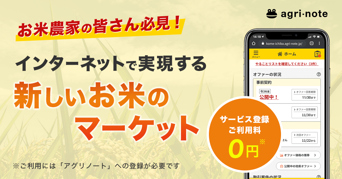 アグリノート米市場 こめいちば 1周年の大幅アップデート アグリノート アグリノート米市場 こめいちば 1周年の大幅アップデート アグリノート
